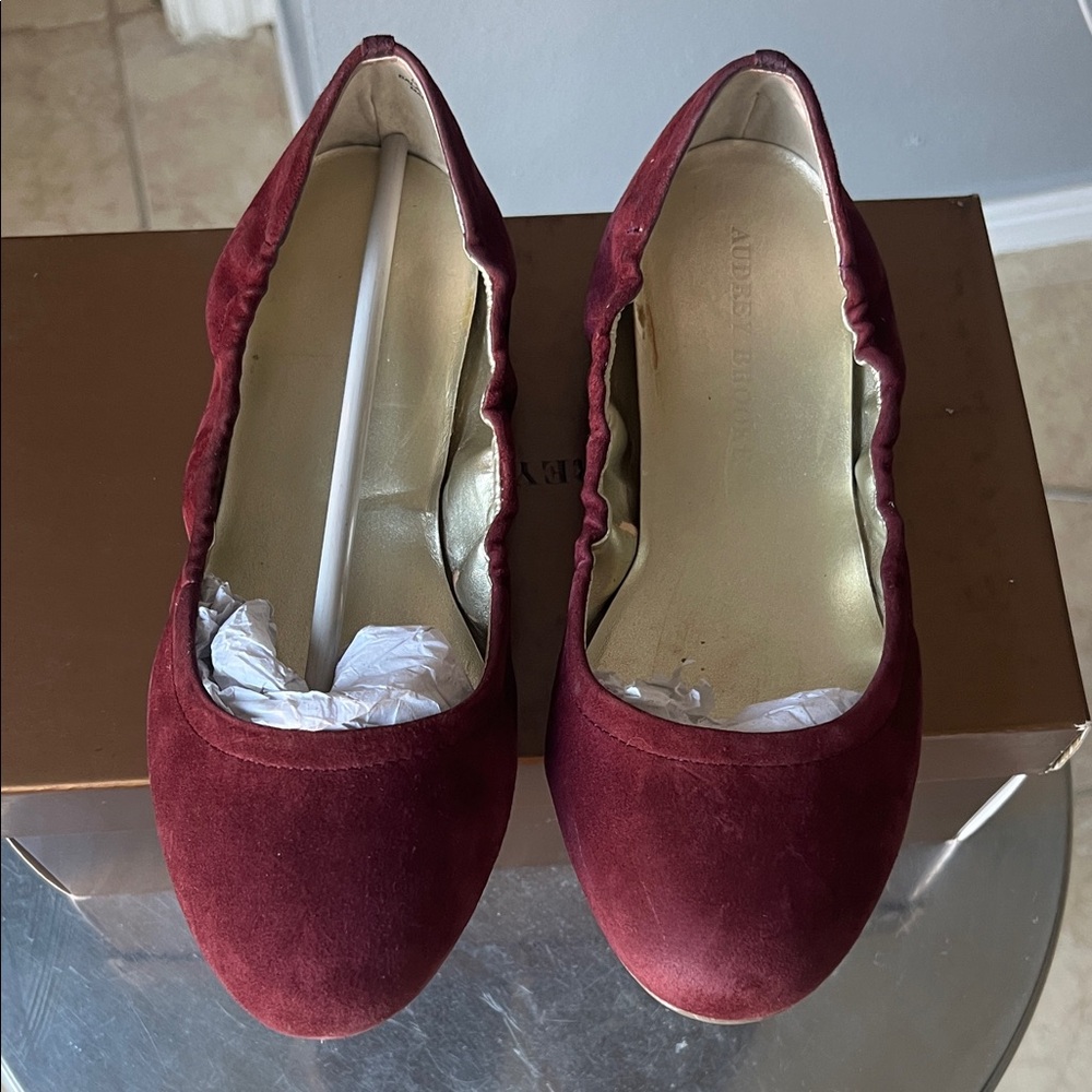 Audrey Brooke Burgundy Flats